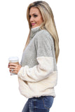 Zip Neck Oversize Fluffy Fleece Pullover