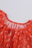 V-neck Short Sleeve Fashion Print Fantasy Fluttering Blouse