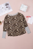 Leopard Striped Patchwork Long Sleeve Top