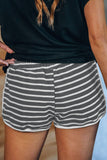 Disconnect Striped Cotton Blend Pocketed Shorts
