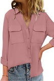 Turn-down Collar Pocketed Button Shirt