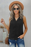 Crochet V Neck Textured Tank Top