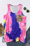 Tie Dye Leopard Pocket Splicing Tank