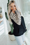 Leopard Print Patchwork Hoodie