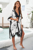 Bohemian Print Open Front Loose Kimono Beach Cover up