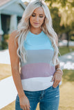 Color Block Striped Knit Tank Top