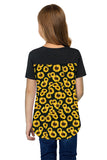 V Neck Leopard Splicing Kid Tee