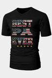 American Flag Letter Graphic Print V Neck Men's T Shirt
