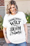 Strong Women Bloom Grapic Plus Size Tee