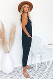 Sleeveless Wide Leg Loose Jumpsuit with Pocket