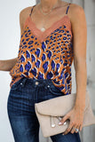 Camel Leopard Print Lace Cami Tank