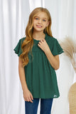 Little Girl Swiss Dot Ruffle Sleeves Top