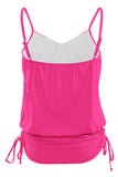 Rosy Spaghetti Strap Tankini Swim Top