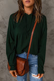 Green Drop Sleeve Knitted Pullover Sweater with Hood