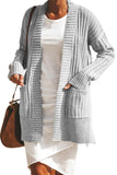Shawl Neckline Long Sleeve Cardigan with Pocket