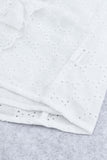White Eyelet Pattern Ruffle Tank Top