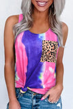 Tie Dye Leopard Pocket Splicing Tank