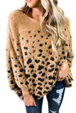 Print Drop Shoulder Loose Knitted Sweater