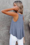 Solid V Neck Ruffle Tank
