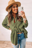 Green Snap Up Babydoll Shirt