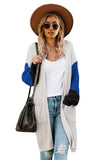 Cotton-blend Pocketed Colorblock Cardigan