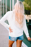 White NASHVILLE Guitar Feather Graphic Print Crewneck Top