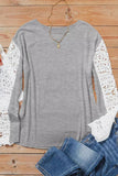 Lace Splicing Long Sleeve Top