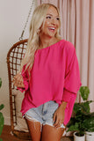 Pink Pink Smocked Wrist Shift Top