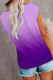 Gradient Color Short Sleeve T-Shirt with Pocket