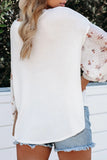 Blossom Contrast Swiss Dot Knit Top