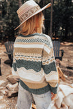 Chunky Striped Knit Sweater
