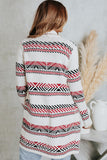 White Open Front Draped Geometric Cardigan