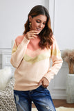 V Stripe Pattern Colorblock Sweater