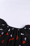 V-neck Short Sleeve Fashion Print Fantasy Fluttering Blouse