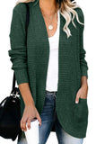 Pocket Knitted Solid Color Cardigan