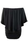 Plus Size Multiple Dressing Layered Dark Blue Mini Poncho Dress