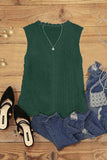 Crochet V Neck Textured Tank Top