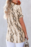 Python Print Short Sleeve Shirt    Leopard Print Short Sleeve Shirt