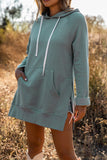 Kangaroo Pocket Oversized Hoodie with Slits