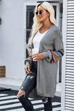 Striped Balloon Sleeve Cardigan