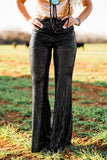 Sequins High Waist Flare Pants