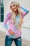 Multicolor Tie Dyed Pocket Pullover Hoodie