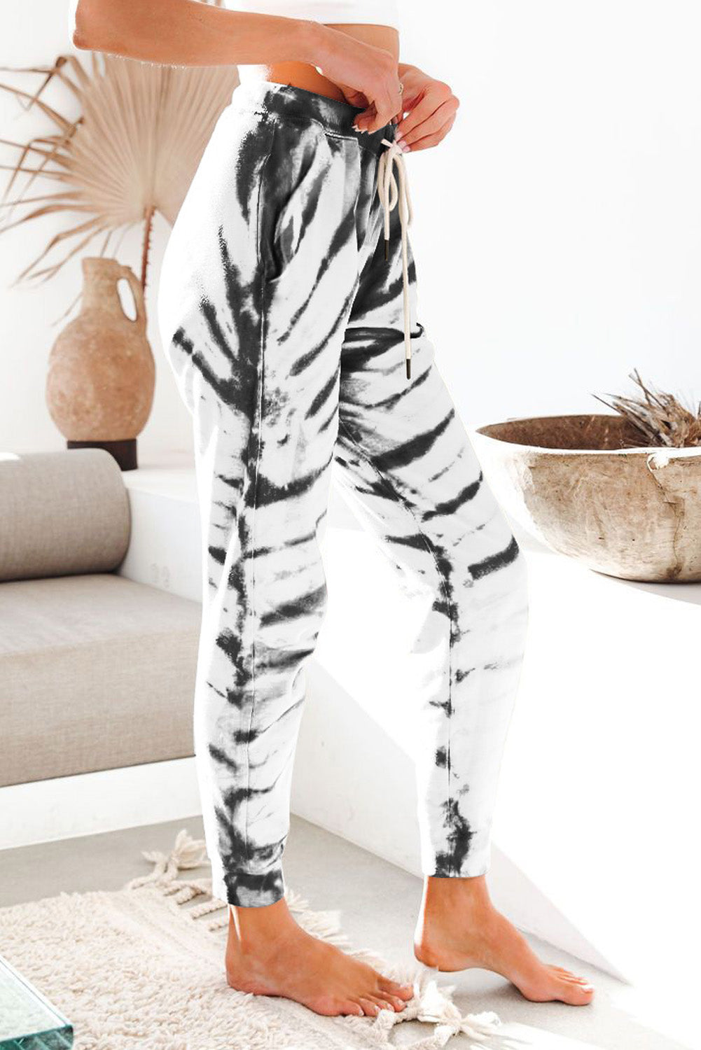 Pocketed Tie-dye Print Joggers