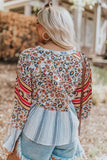 Loose Fit Floral Striped Blouse