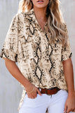 Python Print Short Sleeve Shirt    Leopard Print Short Sleeve Shirt