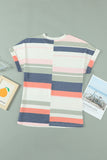 Striped Cotton Blend Short-sleeved Top