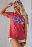 Vintage Washed Cheetah USA Graphic Tee