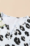 Leopard Color Block Notched Neck Hole Tank