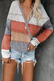 Color Block Deep V Neck Wrap Sweater