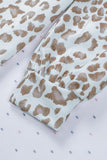 Leopard Color Block Patchwork Long Sleeve Top